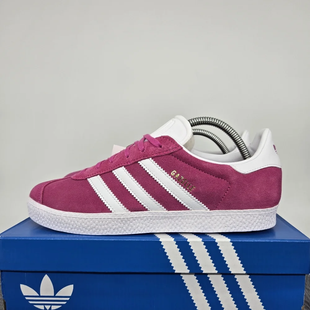 New adidas Gazelle Semi Lucid Fuchsia Cloud White Kids Shoes Size 6.5 - Picture 1 of 8